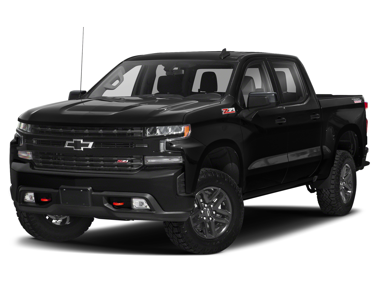 2021 Chevrolet Silverado 1500 LT Trail Boss in Black — front three-quarter view