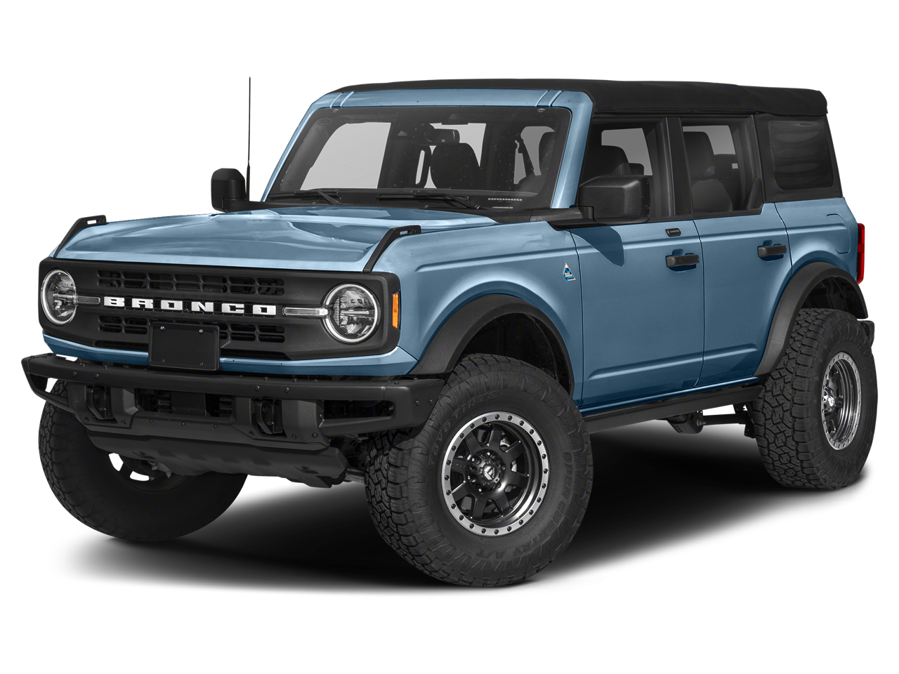 2022 Ford Bronco Black Diamond in Area 51 — front three-quarter view
