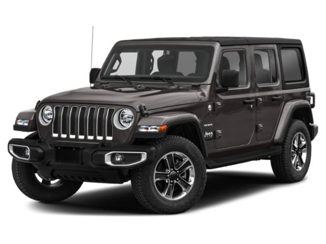 2021 Jeep Wrangler Unlimited Sahara in Firecracker Red Clearcoat — front three-quarter view