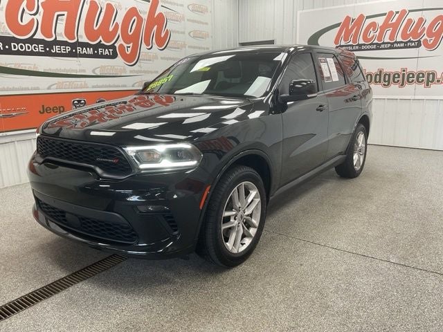 2022 Dodge Durango GT Plus AWD in Db Black Crystal Clearcoat — front three-quarter view