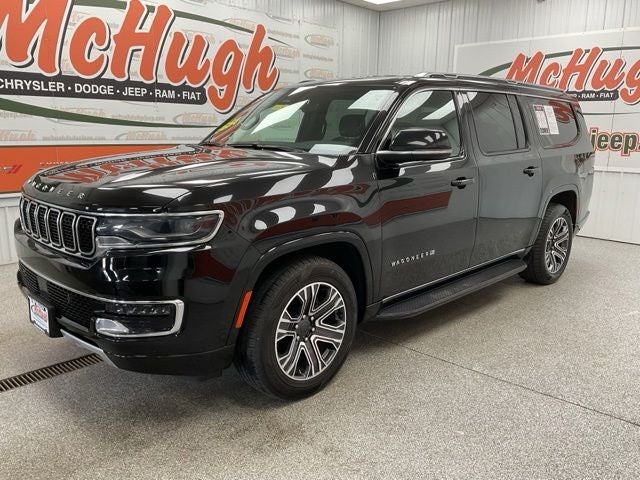 2024 Jeep Wagoneer L Series II 4x4 in Diamond Black Crystal Pearlcoat — front three-quarter view