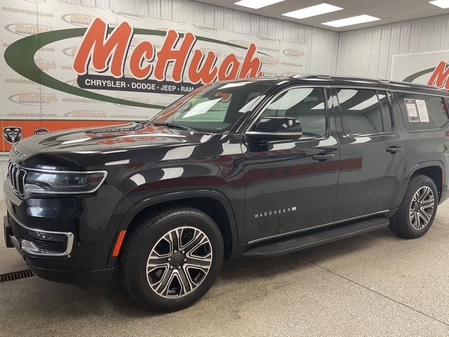 2024 Jeep Wagoneer L Series II 4x4 in Diamond Black Crystal Pearlcoat — front three-quarter view