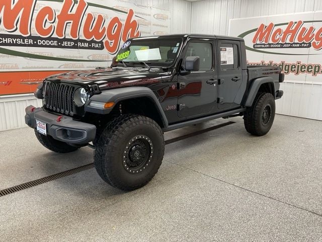 2020 Jeep Gladiator Rubicon 4x4 in Black Clearcoat — front three-quarter view