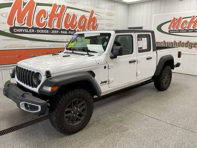 2025 Jeep Gladiator Sport S in Bright White Clearcoat — front three-quarter view