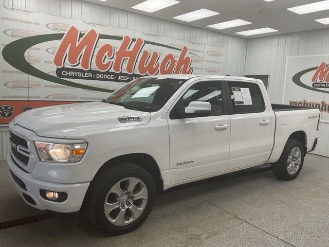 2023 RAM 1500 Big Horn Crew Cab 4x4 5'7' Box in Bright White Clearcoat — front three-quarter view