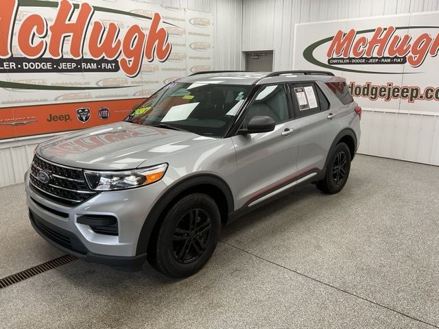 2021 Ford Explorer XLT in Silver Metallic — front three-quarter view