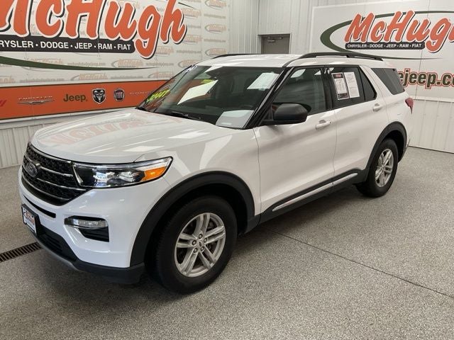 2024 Ford Explorer XLT in Oxford White — front three-quarter view