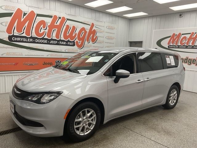 2022 Chrysler Voyager LX in Silver Mist Clearcoat — front three-quarter view