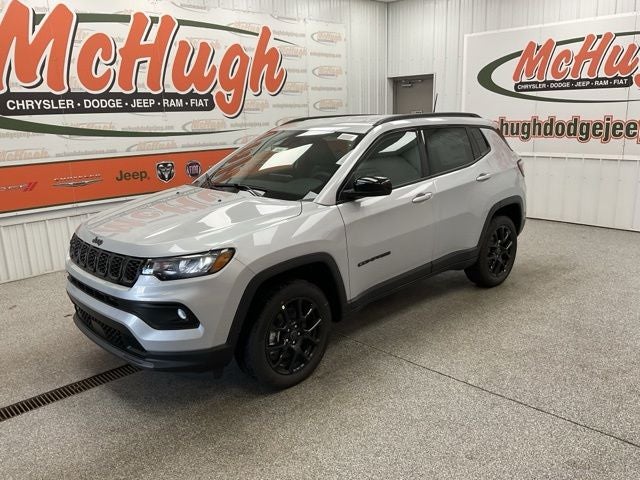 2026 Jeep Compass COMPASS LATITUDE ALTITUDE 4X4 in Silver Zynith Metallic Clear-Coat Exterior Paint — front three-quarter view