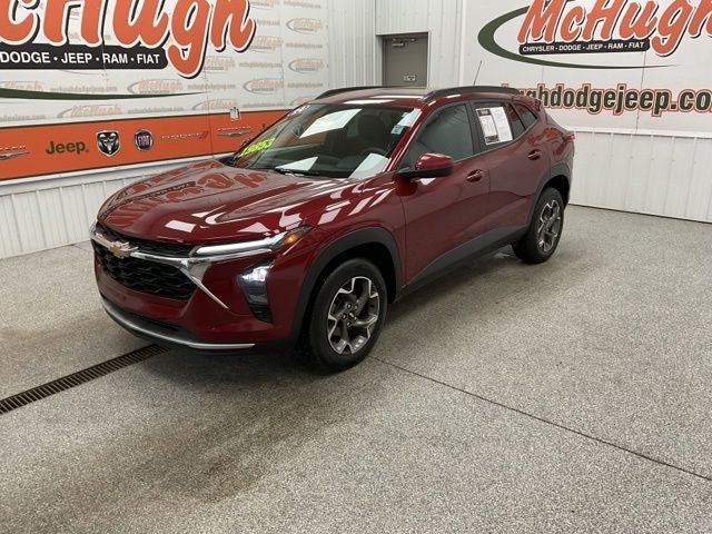 2024 Chevrolet Trax FWD LT in Crimson Metallic — front three-quarter view
